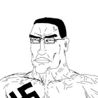 buff closed_mouth ear glasses hair nazism redraw soyjak swastika variant:chudjak vein // 799x799 // 85.7KB