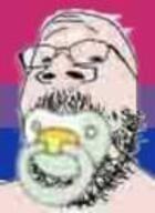 baby bisexual flag flag:bisexual_pride_flag glasses low_quality pacifier pride_flag soyjak stubble variant:gapejak // 90x123 // 12.7KB