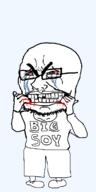 angry bald big_boy blood blood_from_mouth bloodshot_eyes clenched_teeth cracked_teeth crying full_body glasses looking_to_the_left stubble subvariant:big-boy text transparent_background variant:cryboy_soyjak // 600x1200 // 24.2KB