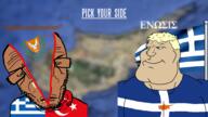 1960 2soyjaks blood coat_of_arms cyprus enosis flag flag:greece flag:turkiye greece greek_text meta:tagme soyjak subvariant:euromutt subvariant:mexiaryan turkiye variant:meximutt waving waving_flag // 1920x1080 // 1.3MB
