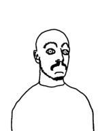 closed_mouth crazed ear frown mustache soyjak stubble variant:unknown // 612x816 // 15.3KB