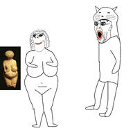 3soyjaks animal animal_pelt animal_skin big_breasts cat clothes ear fat hair lion lips lowenmensch ms_paint naked oh_my_god_she_is_so_attractive paleolithic pelt soyjak statue stubble subvariant:gapejak_female subvariant:impish_meowjak variant:gapejak variant:imhotep variant:impish_soyak_ears venus_figurine whisker // 3464x3464 // 852.6KB