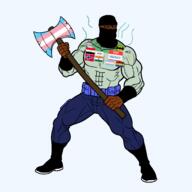 Warrior-Z(user) arabic_text axe balaclava bat batman batman_(series) black_skin bnwo buff caligraphy communism discord faggot flag flag:afghanistan flag:india flag:iraq flag:lgbt_pride_flag flag:norway flag:shahada flag:transgender_pride_flag fnf fnf_pedo friday_night_funkin' full_body hammer_and_sickle hello_my_name_is_(sticker) iron islam kratos kufic muscles muscular_male muslims name_tag namefags nigger norway pajeet punisher red rule34 self_insert shahada skull soybooru spawn stick stinky subvariant:chudjak_front variant:chudjak weapon yellow_sclera // 2048x2048 // 297.8KB