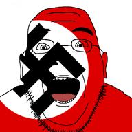 Sarah_Jane_Adventures detailed_mouth doctor_who flag flag:nazi_germany germany glasses mouth_open nazi_flag nazism open_mouth stubble swastika variant:slitheenjak wrinkles // 721x720 // 32.2KB