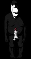 alternate arm biting_lip creepy dark distorted evil fat foot full_body genitalia glasses hand leg nipple nsfw ominous penis rape red_eyes shadow smile soyjak stubble subvariant:hornyson testicles variant:cobson vein // 1481x2816 // 63.3KB