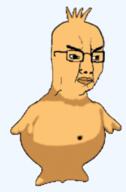 angry closed_mouth full_body glasses insaniquarium soyjak variant:chudjak video_game yellow_skin // 262x400 // 38.5KB