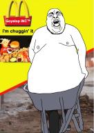 arm dev_catscratch fat food full_body glasses goyslop hand i'm_luggin'_it mcdonalds mustache obese open_mouth pun soyjak stubble variant:chugsjak wheelbarrow // 900x1267 // 951.8KB