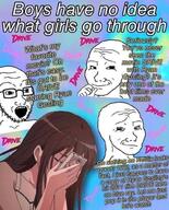 anime drive female glasses open_mouth phone ryan_gosling smug soyjak stubble variant:soyak variant:wojak // 824x1023 // 189.1KB
