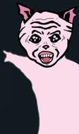 animal arm bingus cat ear hand open_mouth pointing soy soyjak variant:two_pointing_soyjaks // 252x425 // 17.8KB