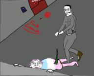 2soyjaks american_history_x belt blood brains crayon crying curb_stomp dead drawing epile glasses gore headset jumpsuit lizard pink_hair poop shoe space_station_13 stomp swastika tail tranny variant:bernd variant:chudjak // 640x513 // 52.2KB