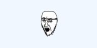 glasses open_mouth soyjak stubble variant:stjak // 500x250 // 9.2KB