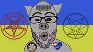 barcode black_sclera flag:ukraine front_facing grey_skin hohol npc order_of_nine_angles pentagram pig red_eyes satanism vaccine variant:nojak // 1920x1080 // 172.6KB