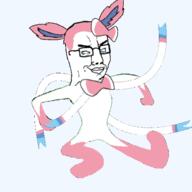 animal animal_ears animated blue_eyes bowtie clean_dance dance pink_hair pokemon ribbon sylveon variant:chudjak // 498x498 // 271.7KB