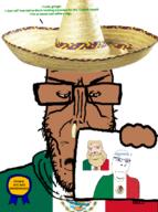 angry aryan award beard blond bloodshot_eyes blue_eyes clothes confused countrywar euromutt flag:mexico glasses greentext half_open_mouth hat holding_object mexico meximutt question_mark satoko_houjou(namefag) self_insert shitskin smile smirk sombrero spanish_text subvariant:euromutt subvariant:nucob sweater text variant:cobson variant:markiplier_soyjak // 800x1073 // 760.9KB