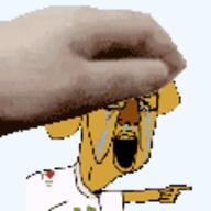 2soyjaks 4chan animated anime bloodshot_eyes clothes crying dog ear glasses green_hair hair hand i_love janny logo open_mouth petpet pointing soyjak tshirt variant:chudjak variant:snoojak yellow_skin yotsoyba // 112x112 // 26.8KB