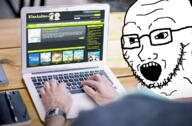 anime computer glasses kissanime laptop open_mouth piracy screen soyjak stubble variant:soyak // 1280x840 // 1.1MB