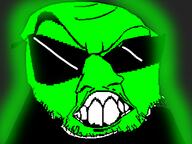 content_aware distorted glasses glowie green green_skin large_nose looking_at_you open_mouth raised_eyebrow soyjak stubble subvariant:crazyguyjak sunglasses teeth variant:feraljak // 800x600 // 96.5KB