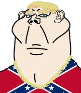 a10_eyes ameriaryan aryan closed_mouth clothes confederate ear lips red_shirt soyjak stubble subvariant:impington united_states variant:impish_soyak_ears white_skin // 596x682 // 28.0KB