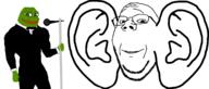 amphibian bald buff ear frog glasses green_skin microphone muscular_male nas:pepe pepe pepe_the_frog smile soyjak stubble subvariant:wholesome_soyjak variant:gapejak wholesome // 1933x822 // 208.3KB