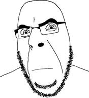 alternate closed_mouth frown glasses looking_at_you soyjak stubble variant:cobson // 775x849 // 52.5KB