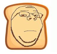 closed_mouth concerned glasses objectsoy soyjak stubble subvariant:wholesome_soyjak toast variant:gapejak // 488x464 // 102.2KB