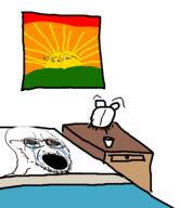 2soyjaks alarm_clock bed bloodshot_eyes crying deformed distorted drawn_background glasses open_mouth soyjak stubble subvariant:wholesome_soyjak sun variant:gapejak variant:soyak window // 504x584 // 43.9KB