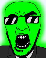 clothes glasses glowie glowing green_skin open_mouth stubble suit sunglasses teeth teeth_showing variant:godjak // 200x255 // 15.0KB