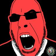 clothes glasses glowie glowing green national_intelligence_organization open_mouth soyjak stubble suit sunglasses variant:cobson // 721x720 // 49.8KB