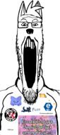 cat_ear discord ear furry glasses open_mouth soyjak stretched_mouth stubble variant:markiplier_soyjak // 800x1800 // 534.4KB