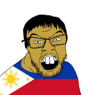 SEA_nigger brown_skin clothes country flag glasses hair open_mouth philippines seaNIGGER small_eyes soyjak stubble variant:feraljak // 1500x1500 // 76.4KB