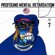 angry animal bald bird black_eyes black_hole black_sclera clenched_teeth closed_mouth cracked_teeth deer drool eagle ear flag flag:michigan flag:united_states glasses hair iq iq_bell_curve latin_text michigan mustache nightmare_fuel no_pupils profound_mental_retardation retard river soyjak star_(symbol) state stubble text united_states variant:feraljak water wrinkles // 1024x1024 // 241.8KB