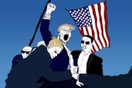 american_flag assassination blond blood button buttoned_shirt chud clothes donald_trump female femjak fist gape glasses glowie hair hand pole suit sunglasses variant:chudjak variant:gapejak variant:tradwife variant:wojak // 1280x853 // 101.1KB