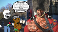 SA80 army bald beard bearskin brown_skin clothes crying eyebrows fat flag flag:palestine flag:united_kingdom glasses hat irl irl_background islam islamic kings_guard memorial mge mge_brother military mouth_open muslims obese palestine palestinian pisslam protest red_eyes rifle rotten_teeth royal_guard shariah shitskin shitskins sign soldier_(team_fortress_2) soldier_(tf2) speech_bubble stubble text tudor_rose turban uniform united_kingdom variant:cobson variant:soyak wall_of_text white_skin // 1920x1080 // 478.1KB