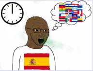 breath clock country flag glasses open_mouth rent_free south_america soyjak spain stubble thought_bubble variant:soyak // 1864x1423 // 1.1MB