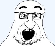 glasses looking_down open_mouth soyjak stubble template thick_eyebrows variant:pissluffare // 620x519 // 10.0KB